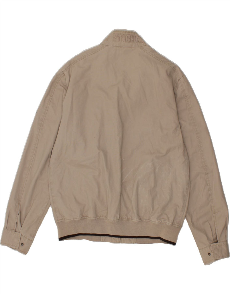 BEN SHERMAN Womens Graphic Bomber Jacket UK 18 XL Beige Cotton Vintage Ben Sherman and Second-Hand Ben Sherman from Messina Hembry 