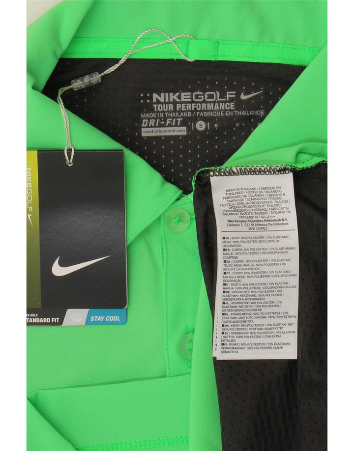 Tricou polo Nike pentru bărbați Dri Fit, mic, verde, poliester color bloc
