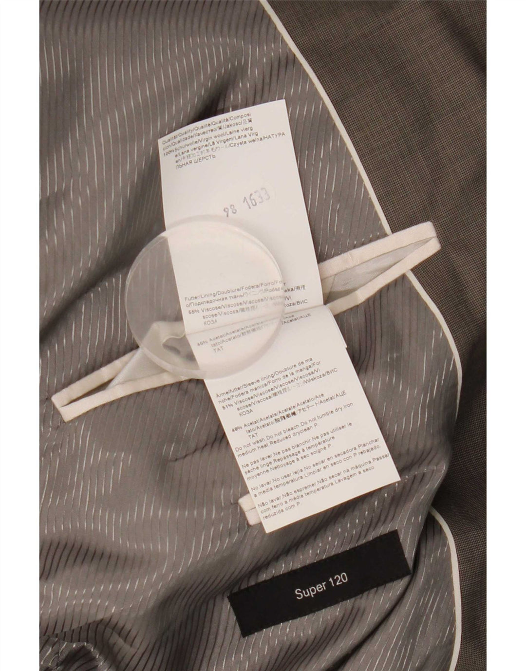 Blazer pentru bărbați Hugo Boss Super 120's cu 2 nasturi, UK 38, lână, gri mediu