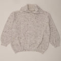 VINTAGE Mens Zip Neck Jumper Sweater Large White Flecked Polyacrylic Vintage Vintage and Second-Hand Vintage from Messina Hembry 