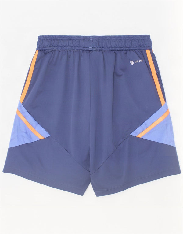 Pantaloni scurți sport Adidas pentru băieți Manchester United 15-16 ani, bleumarin