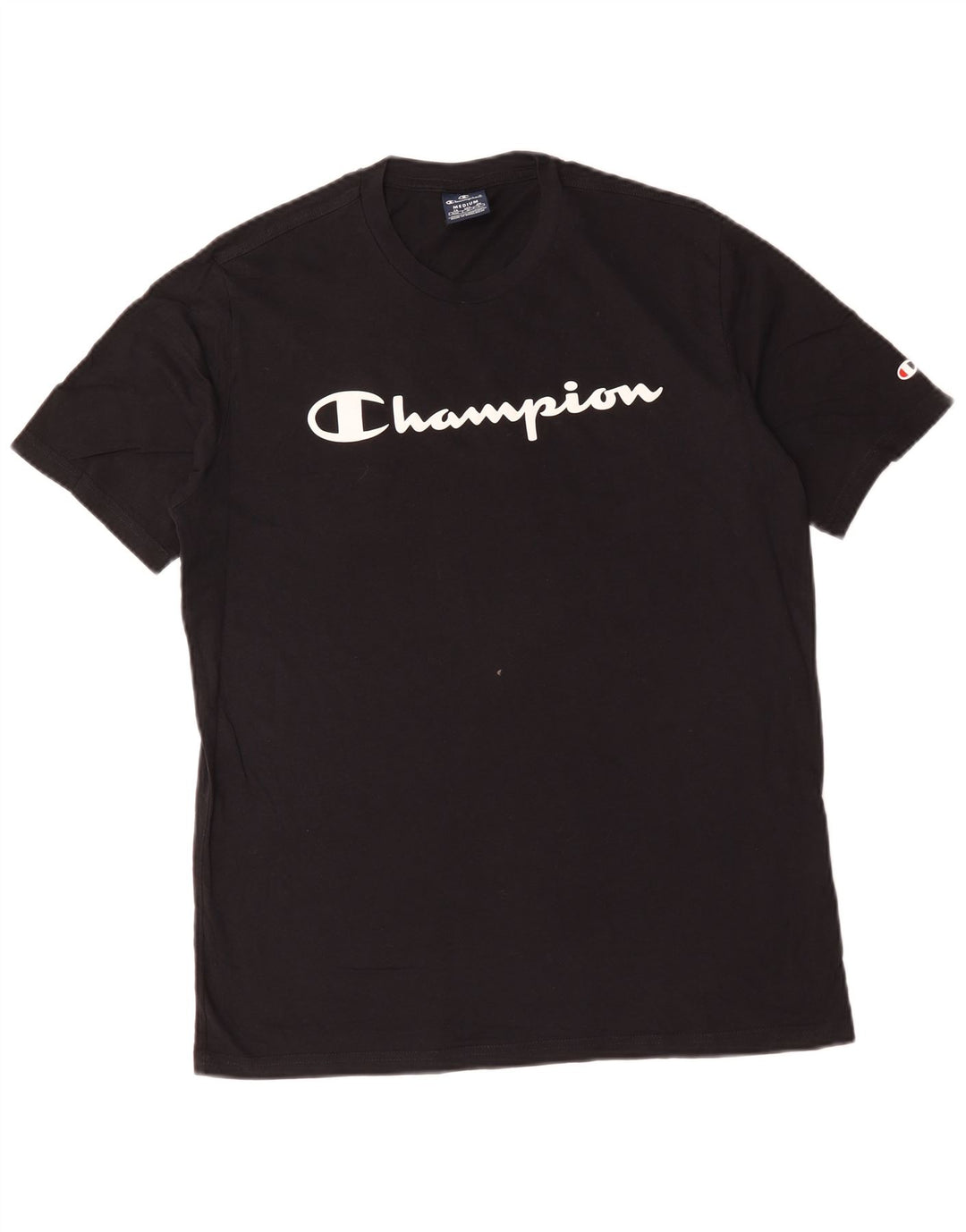 Tricou grafic Champion pentru bărbați Top mediu din bumbac negru