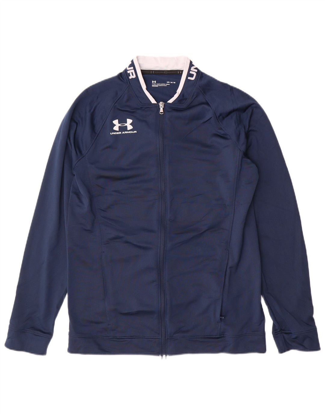 Jachetă de top pentru trening grafic Under Armour pentru bărbați, poliester mediu albastru bleumarin