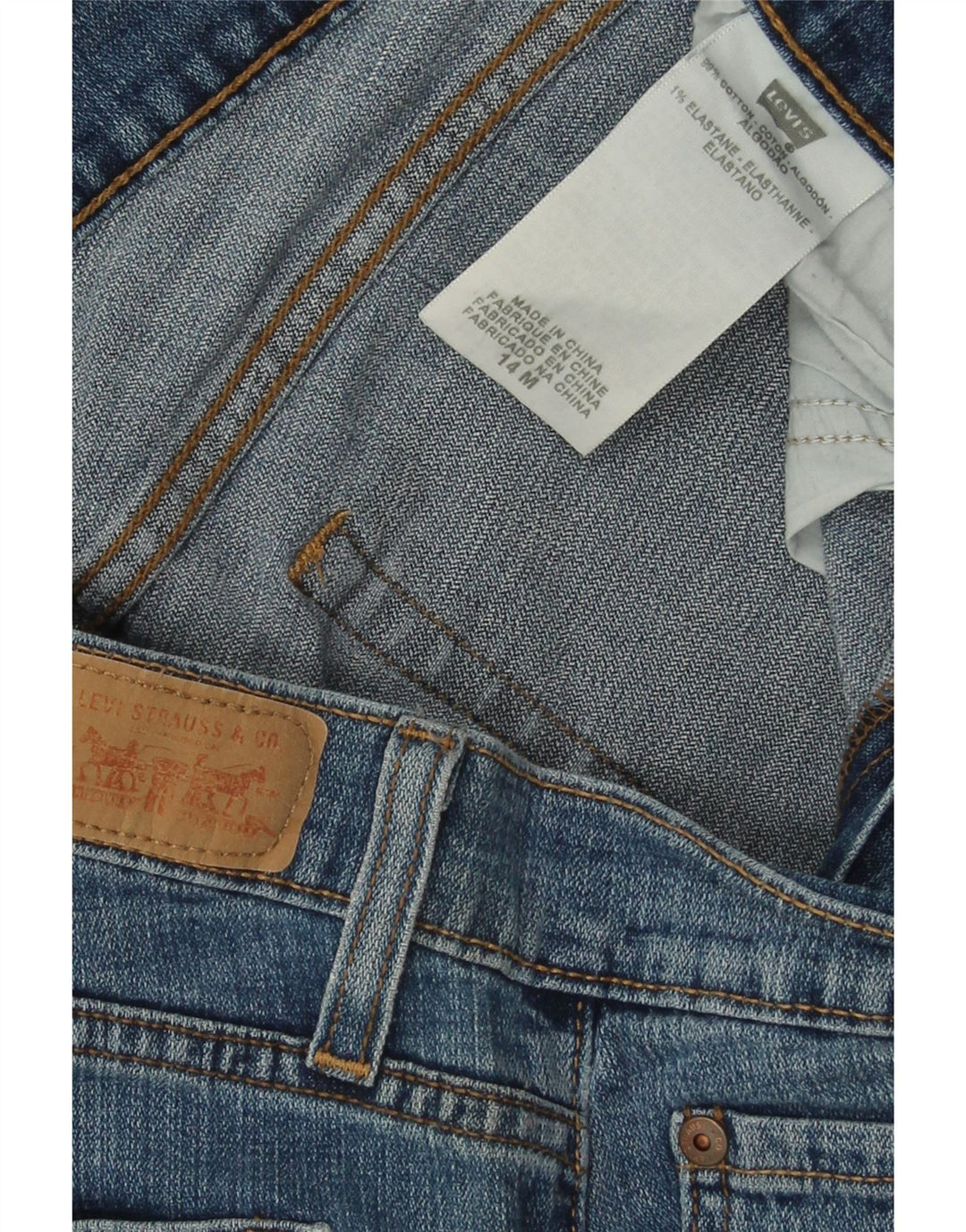 Jeans Levi's pentru femei 525 Curvy Bootcut US 14 Large W32 L30 Blue Bumbac