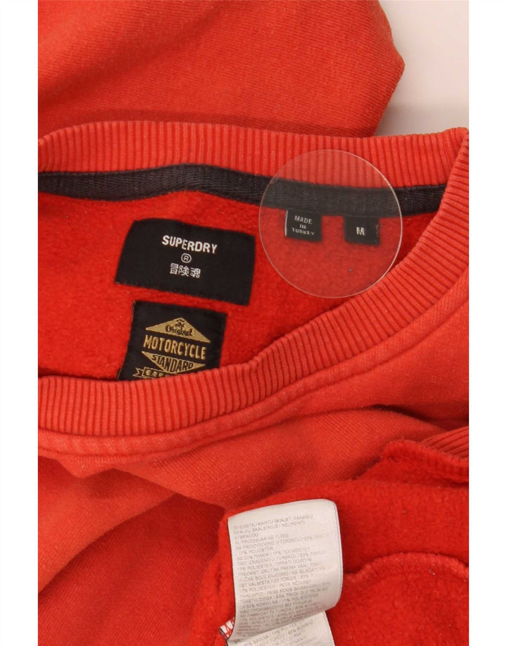 Pulover grafic Superdry pentru bărbați, bumbac portocaliu mediu