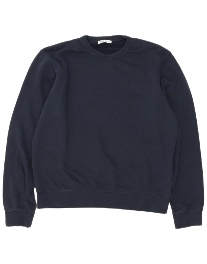 Pulover supradimensionat pentru femei Zara UK 14 Bumbac bleumarin mediu