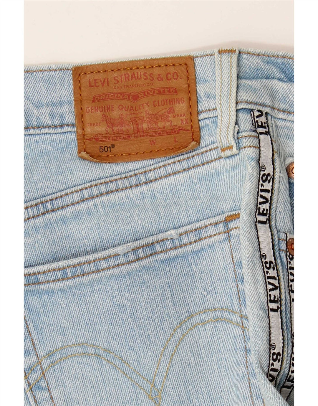 Blugi drepti 501 Graphic pentru femei Levi's W30 L26 Blue Colorblock