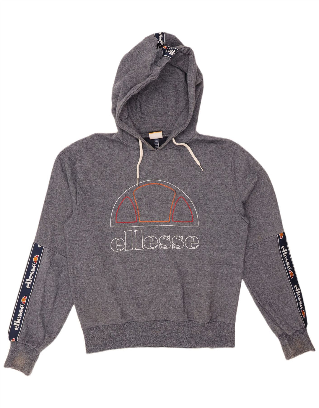 Pulover cu glugă cu grafic pentru femei ELLESSE UK 14, mare, bleumarin, bloc de culoare