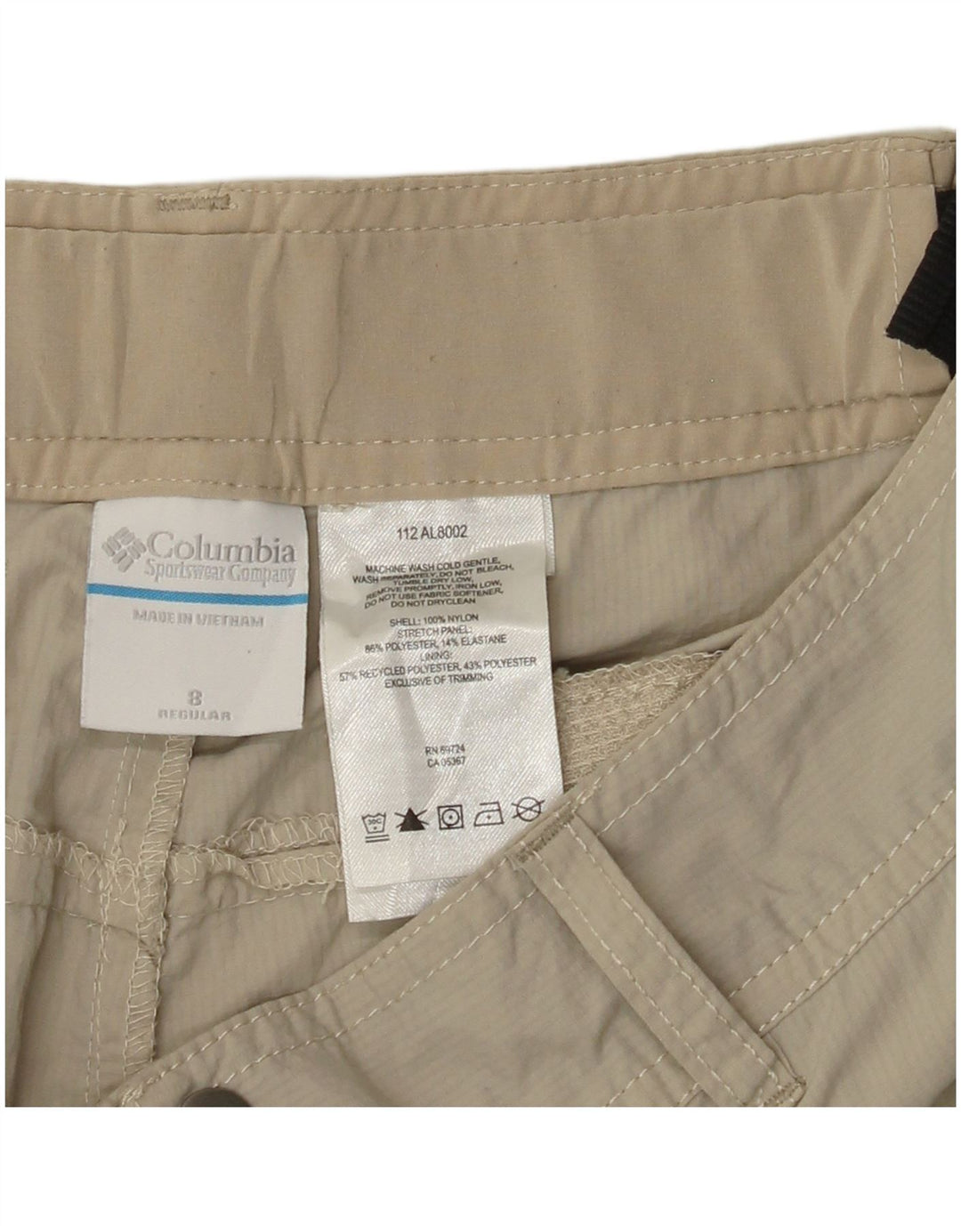 COLUMBIA Pantaloni cargo obișnuiți pentru femei US 8 Medium W30 L31 Bej Nailon