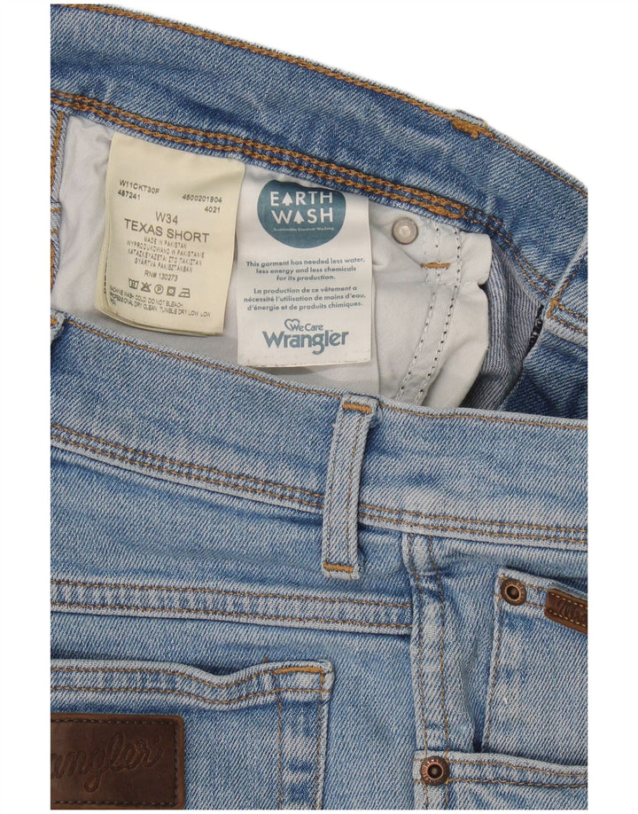 Pantaloni scurți din denim Texas Wrangler pentru femei W34, bumbac albastru mare