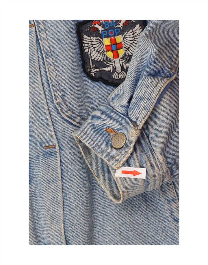 POP 84 Jachetă pentru bărbați din denim Sherpa UK 38 Medium Blue