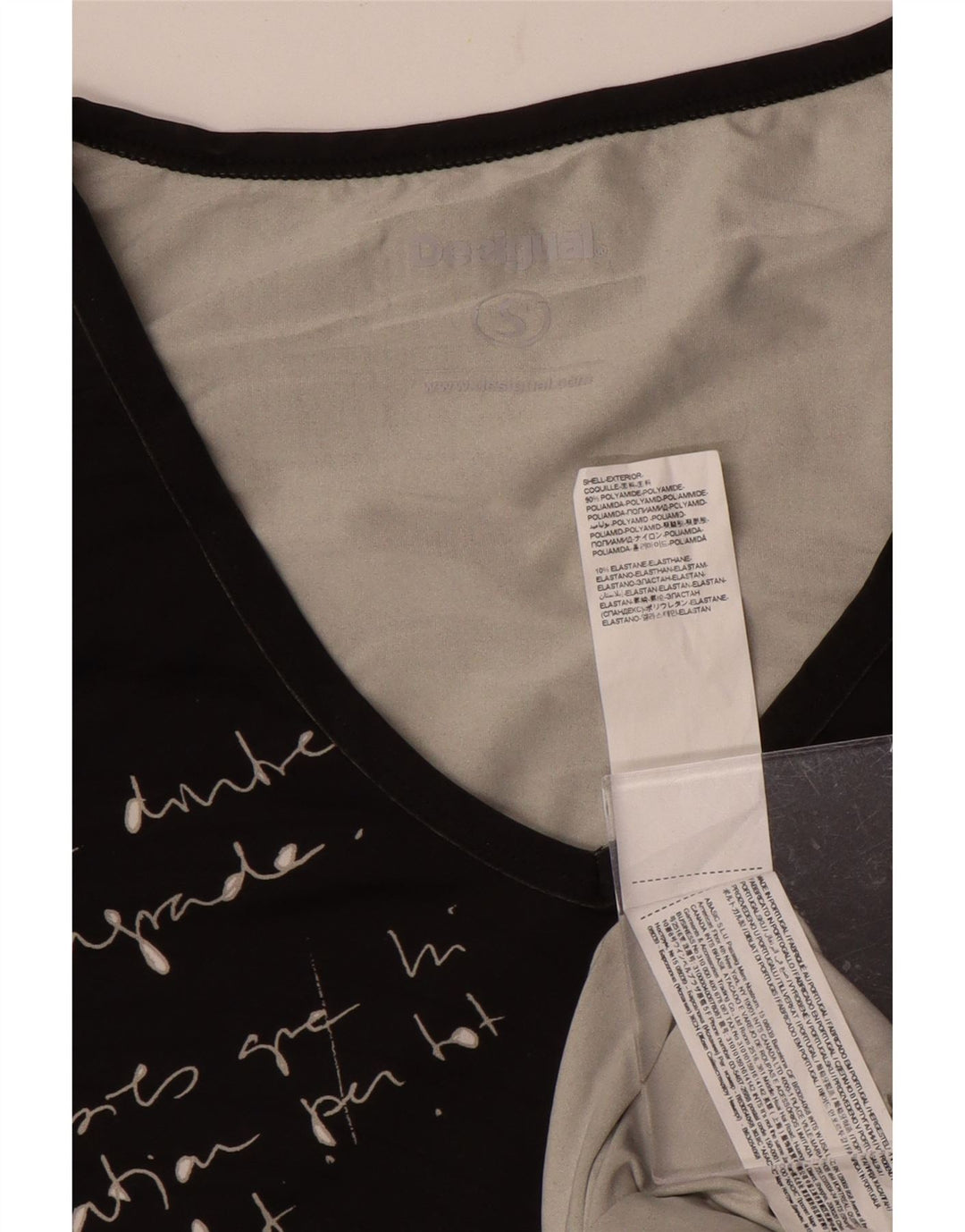 Tricou grafic Desigual pentru femei Top UK 10 Small Poliamidă neagră