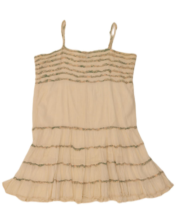 Rochie de soare vintage pentru femei UK 16 mare bumbac cu dungi alb