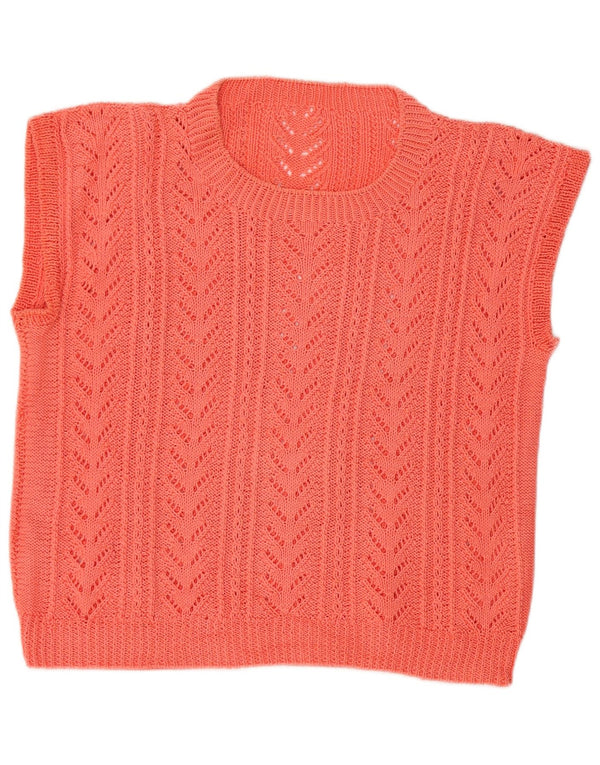 VINTAGE Femei Vest Tank Top UK 12 Medium Pink