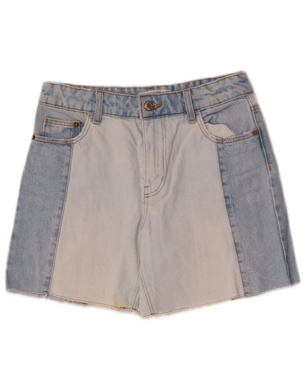 Pantaloni scurți din denim pentru fete Zara 11-12 ani W26 Bumbac Colorblock Albastru