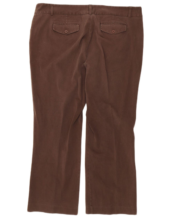Autograph Pantaloni casual drepti pentru femei UK 20 2XL W42 L30 Maro Bumbac