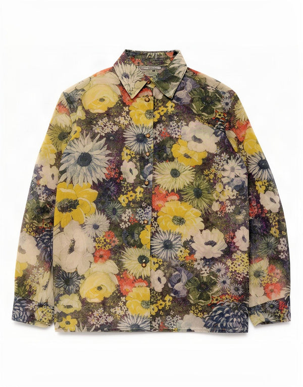 Bluză pentru femei vintage cămașă UK 16 mare, multicoloră, florală