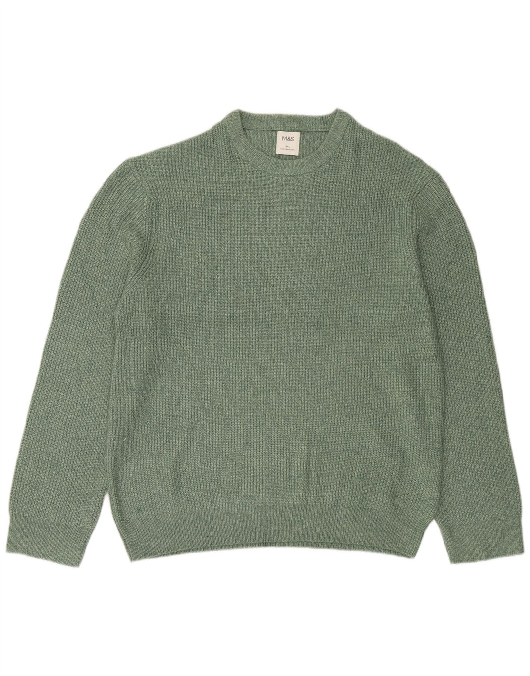 Pulover pentru bărbați Marks & Spencer cu gât crew, poliamidă verde 2XL