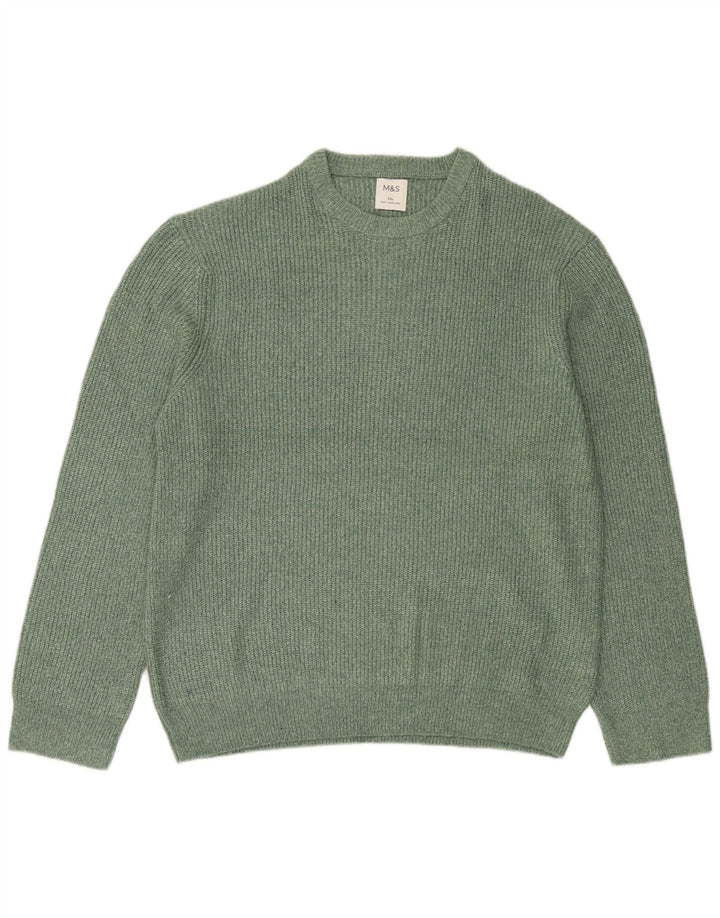 Pulover pentru bărbați Marks & Spencer cu gât crew, poliamidă verde 2XL