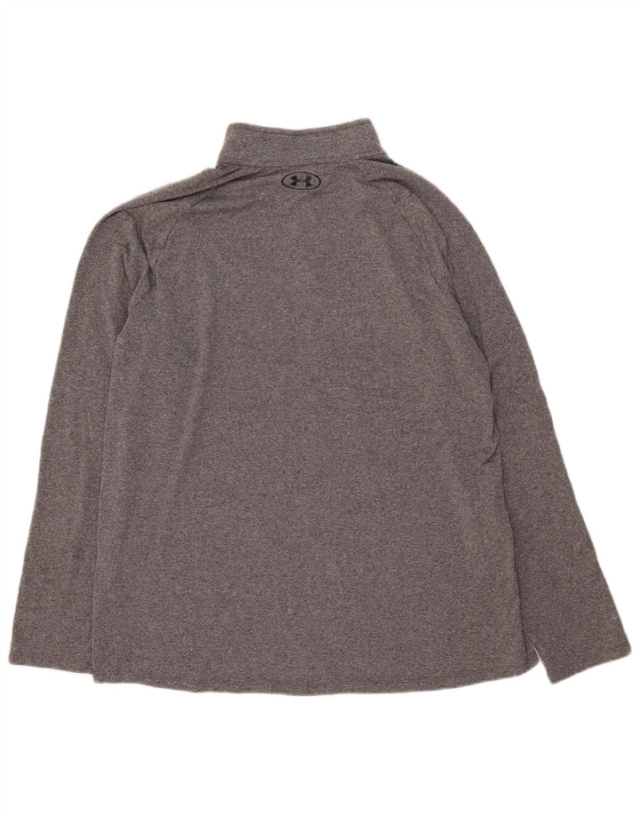 Top de trening Under Armour pentru bărbați Heat Gear, cu fermoar și gât, XL, gri