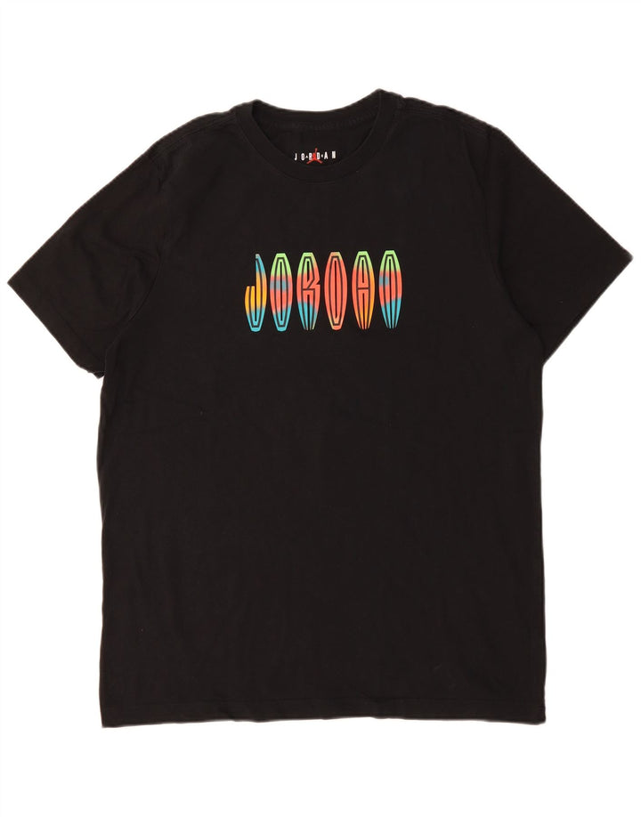 Tricou grafic pentru bărbați JORDAN Top mare din bumbac negru