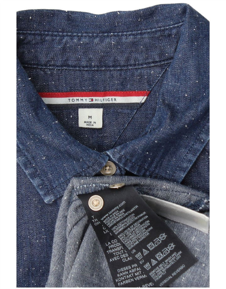 TOMMY HILFIGER Rochie cămașă din denim pentru femei UK 14 Bumbac cu pete albastru mediu