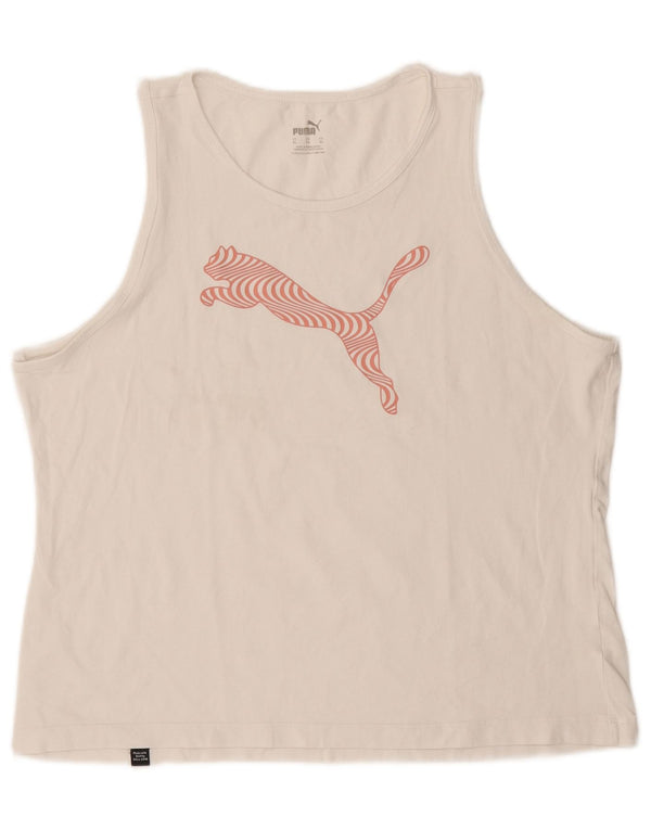Top cu vestă grafică Puma pentru femei UK 18 XL, alb