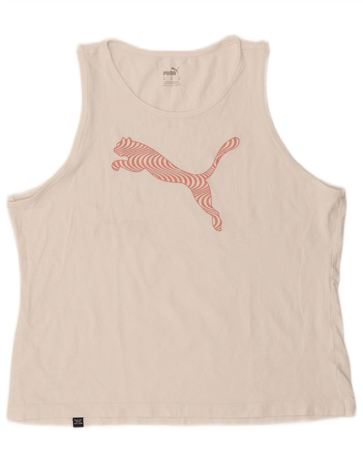 Top cu vestă grafică Puma pentru femei UK 18 XL, alb