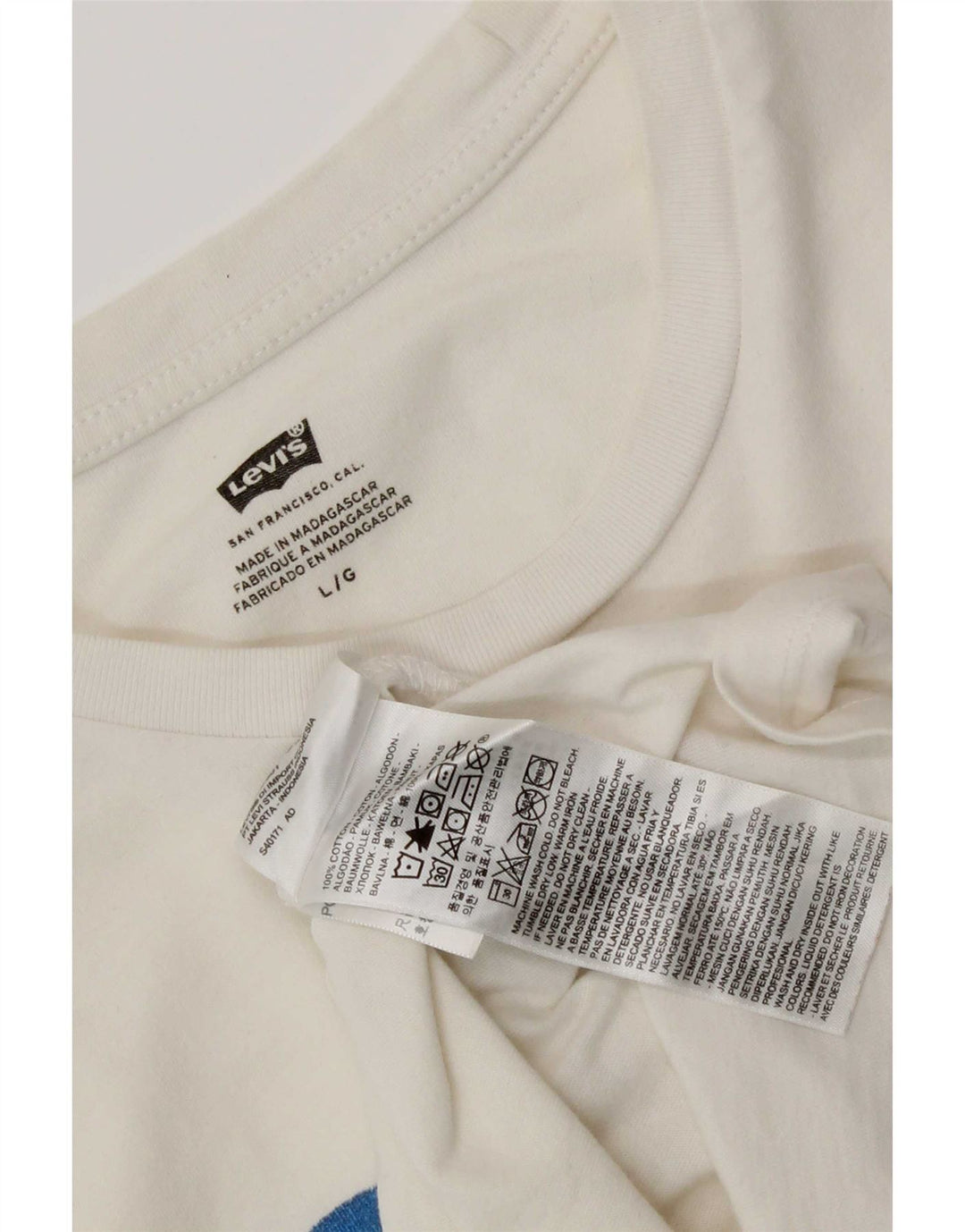 Tricou grafic Levi's pentru bărbați Top mare din bumbac alb