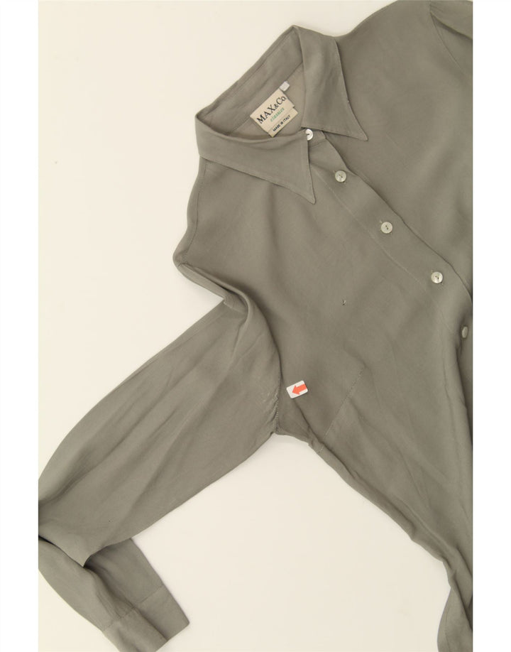 MAX & CO. Womens Shirt IT 46 Large Grey Viscose Vintage Max & Co. and Second-Hand Max & Co. from Messina Hembry 