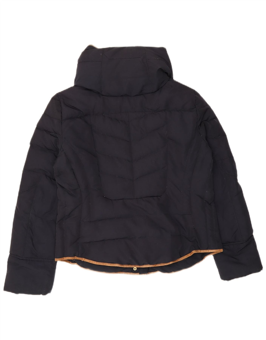 Jachetă căptușită cu glugă pentru femei Zara UK 18 XL Bleumarin Poliester