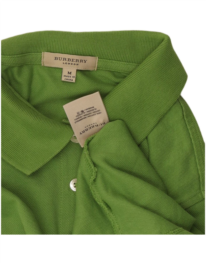 Tricou polo BURBERRY pentru femei UK 12, bumbac verde mediu