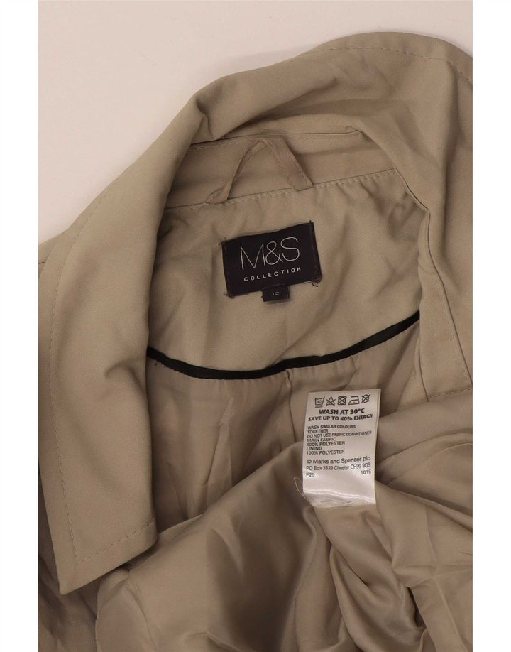Trenci scurt pentru femei Marks & Spencer UK 12 Poliester mediu bej