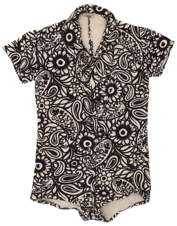 Body vintage pentru femei IT 44 Medium Black Paisley