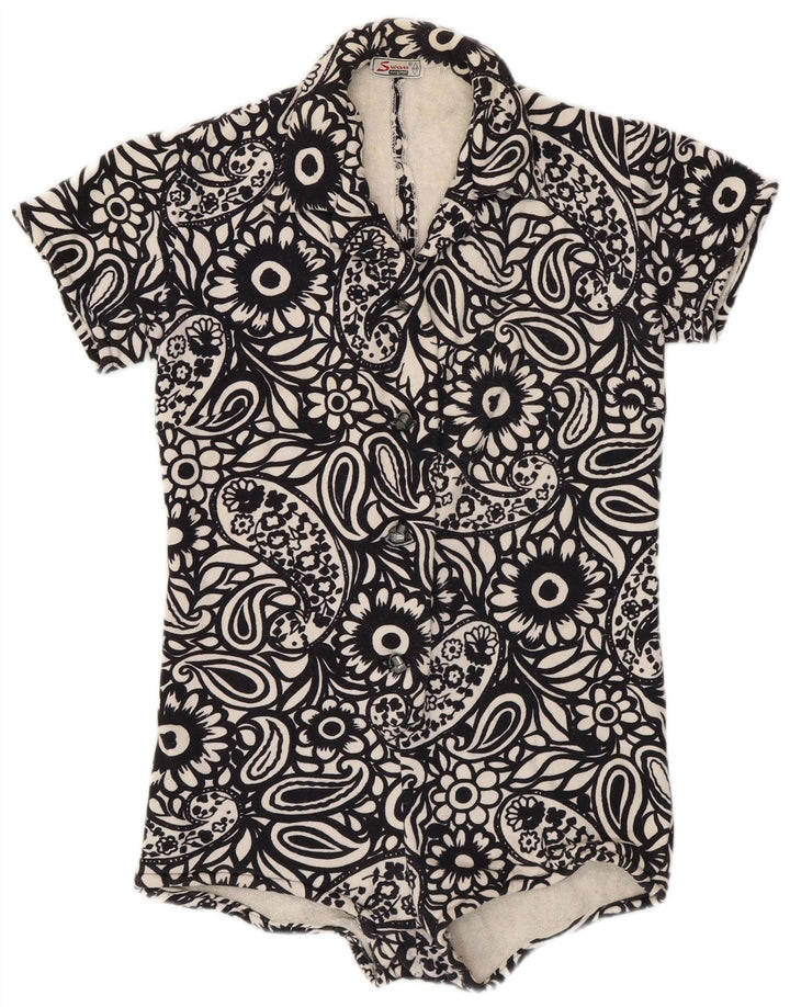 Body vintage pentru femei IT 44 Medium Black Paisley