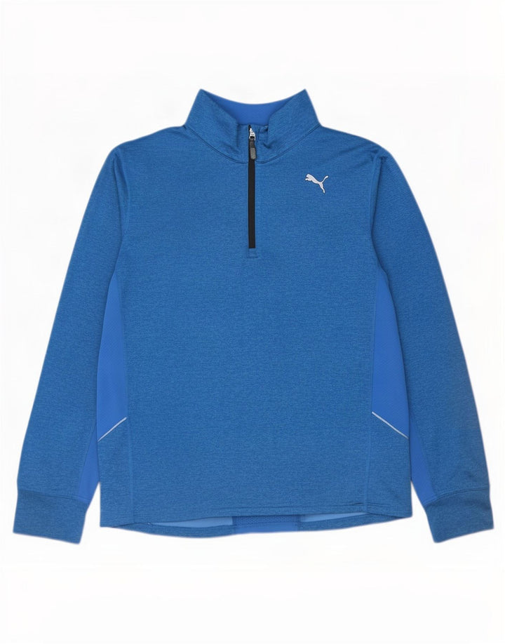 Top de trening Puma pentru bărbați, cu fermoar și gât, color block, albastru