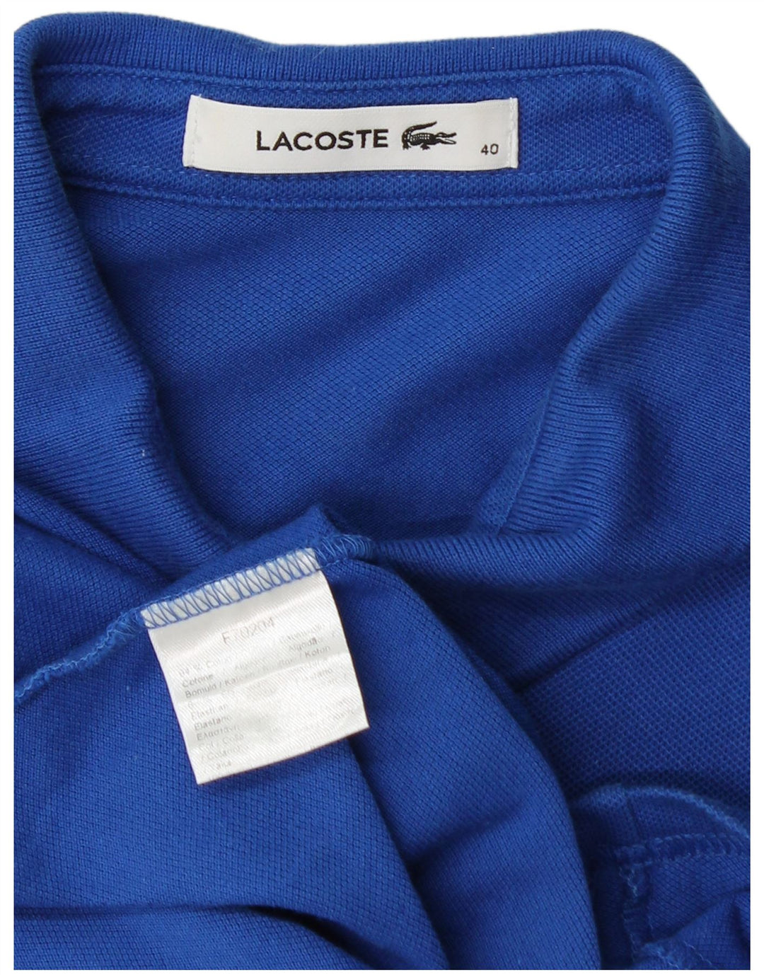 Tricou polo LACOSTE pentru dama, marimea 40, bumbac albastru mediu