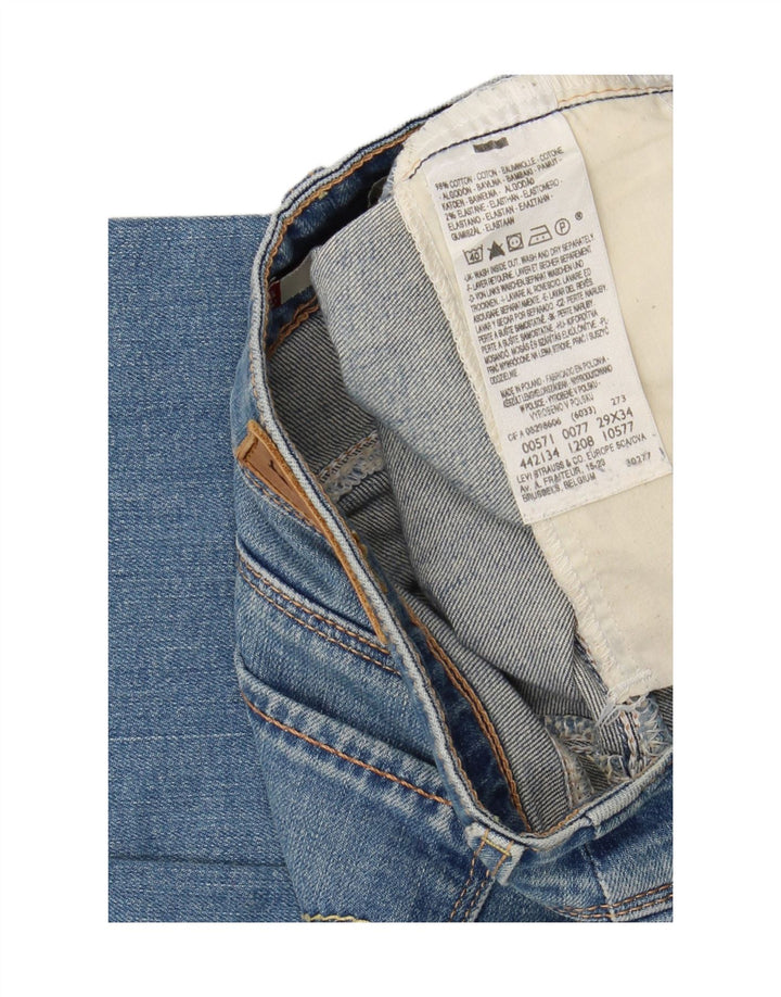 LEVI'S Womens 571 Slim Jeans W29 L31 Blue Cotton