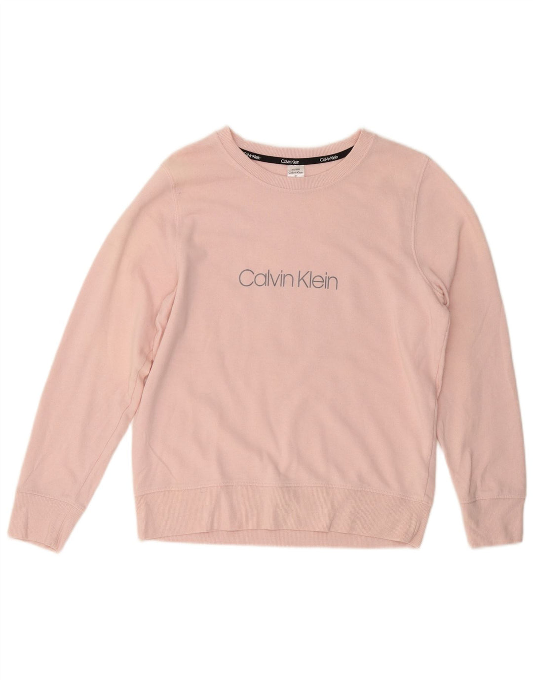 CALVIN KLEIN Pulover cu grafic pentru femei UK 14 Bumbac roz mediu