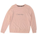 CALVIN KLEIN Pulover cu grafic pentru femei UK 14 Bumbac roz mediu