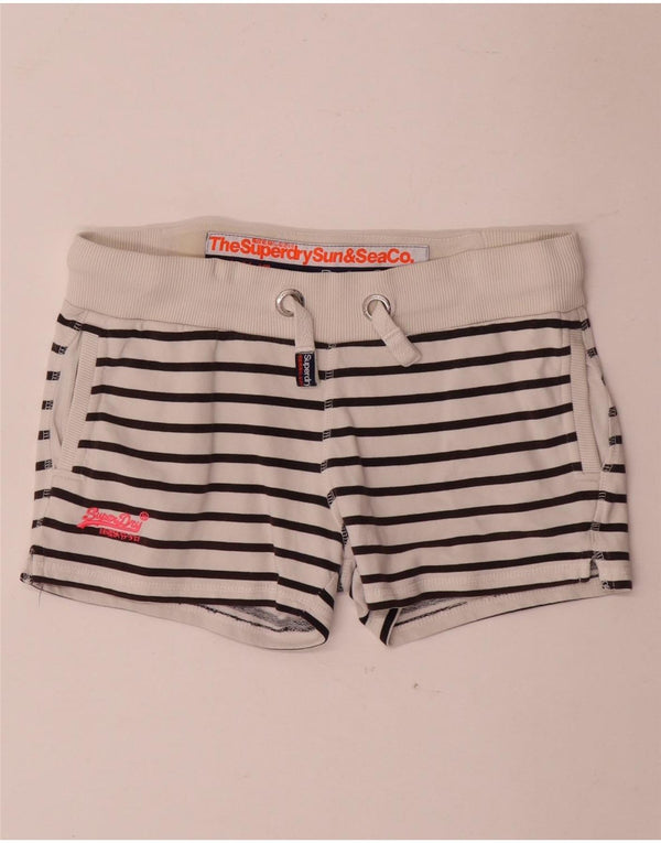 Pantaloni scurti sport Superdry pentru femei UK 6 XS cu dungi albe