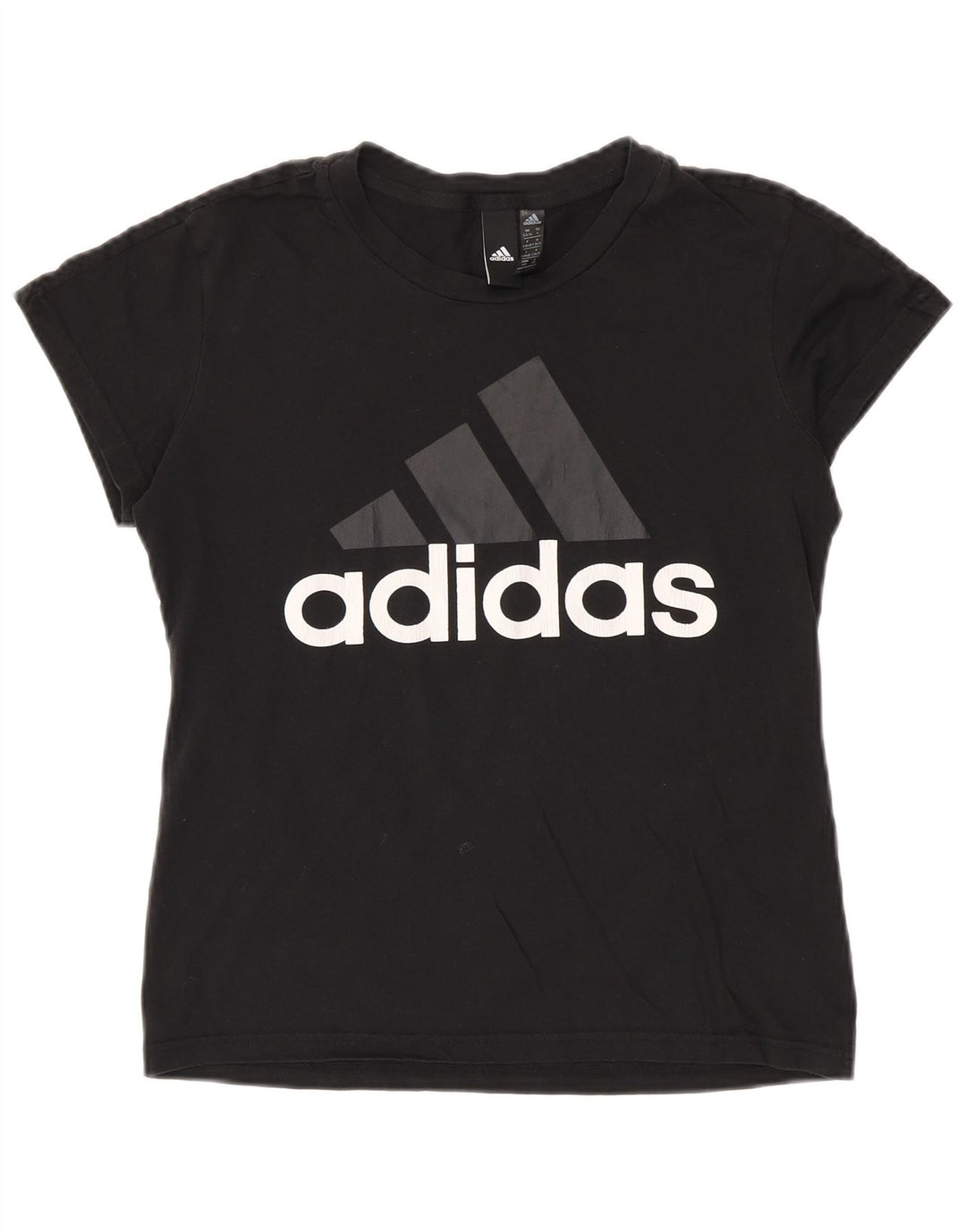 Tricou grafic ADIDAS pentru femei Top UK 8/10 Small Black Bumbac