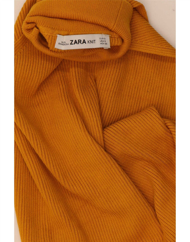 Top Crop Halter pentru femei Zara UK 8 Small Yellow
