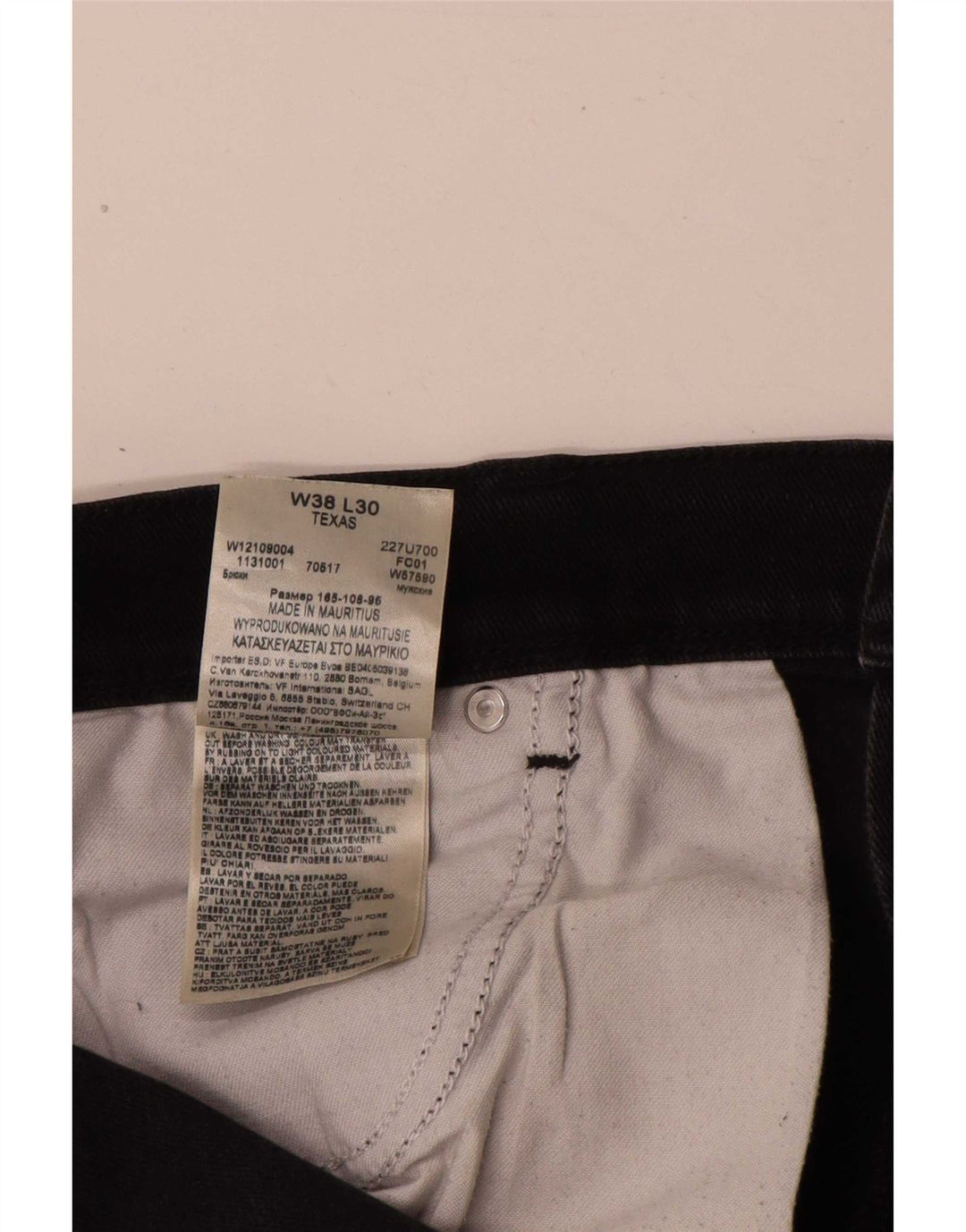 Blugi drepte pentru bărbați Wrangler Texas W38 L30 bumbac negru