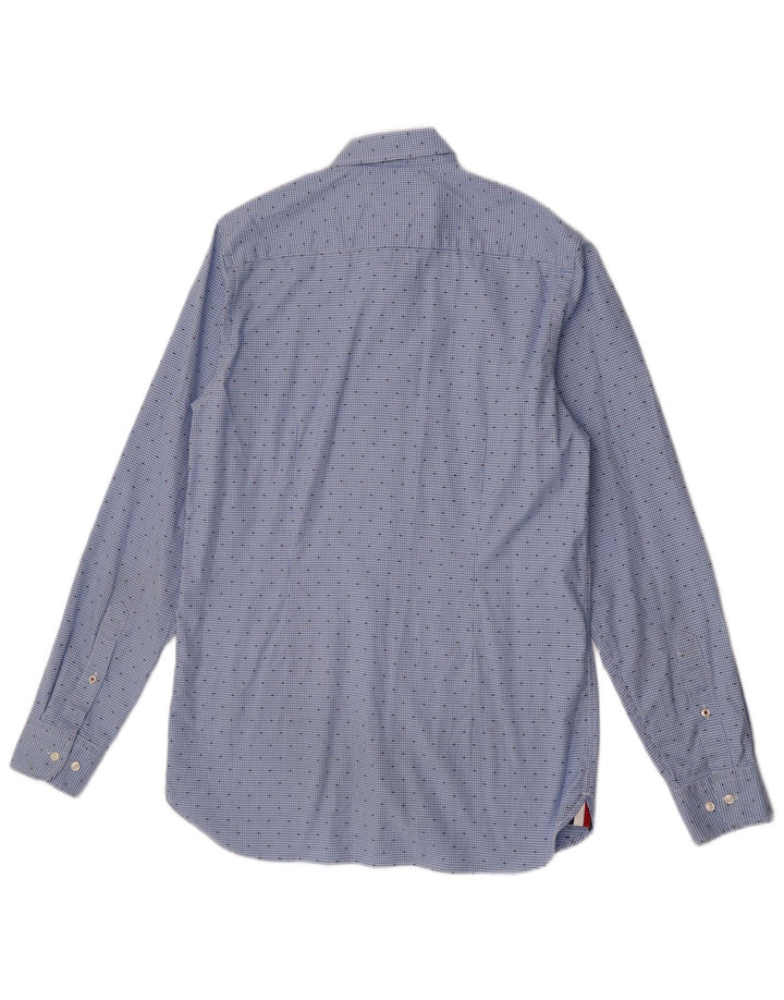 Cămașă Slim Fit Tommy Hilfiger pentru bărbați, bumbac cu picioare de gață, albastru mediu