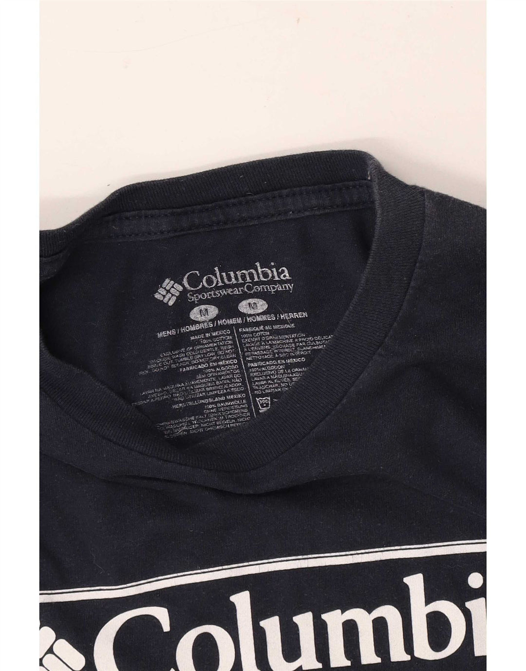 Tricou grafic Columbia pentru bărbați Top mediu din bumbac bleumarin