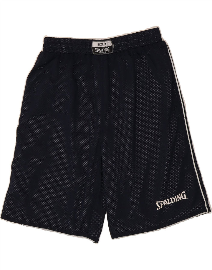 SPALDING Mens Reversible Sport Shorts Medium Navy Blue Vintage Spalding and Second-Hand Spalding from Messina Hembry 