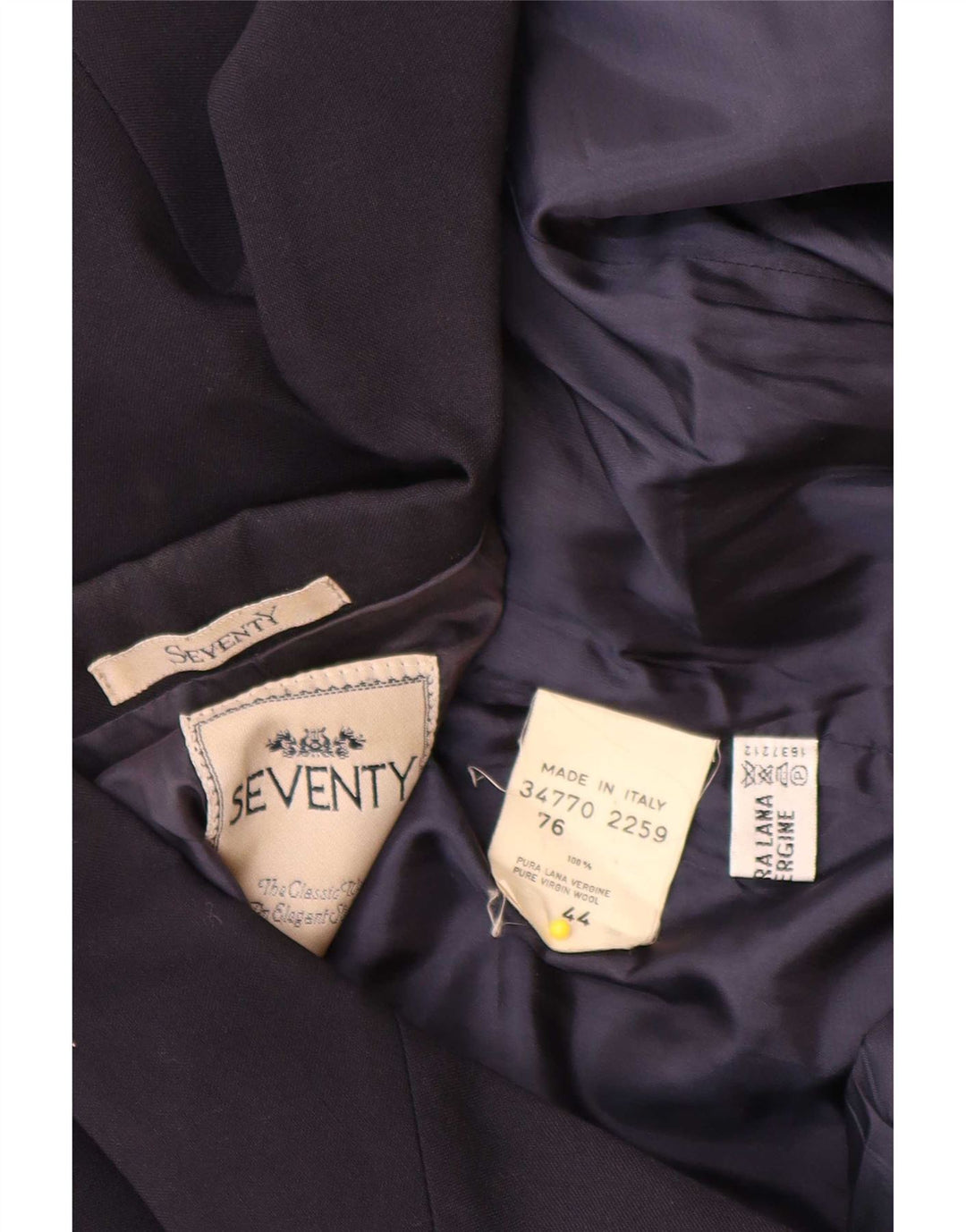 Jachetă blazer pentru femei Seventy, cu 2 nasturi, IT 44 Medium Bleumarin Lână virgină