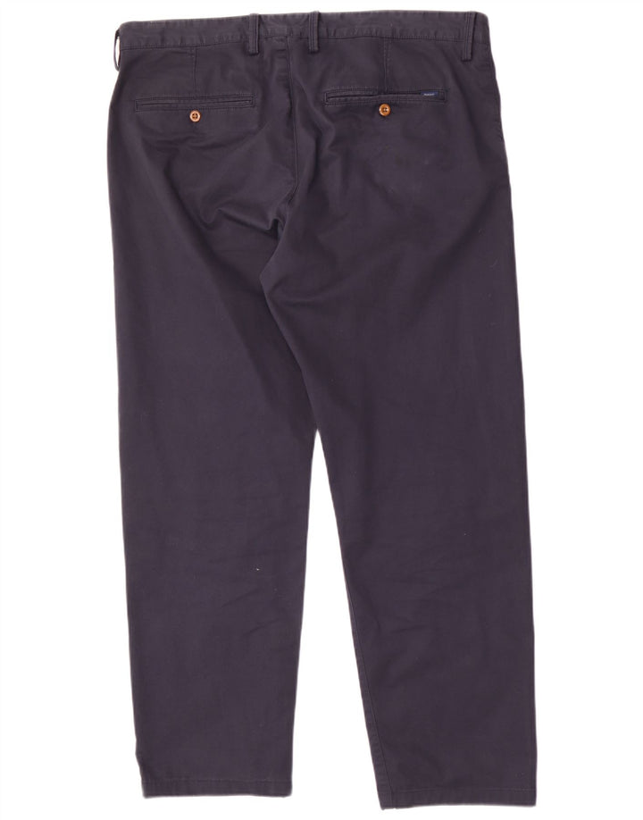 Pantaloni chino obișnuiți pentru bărbați Gant L38 L30 bumbac bleumarin