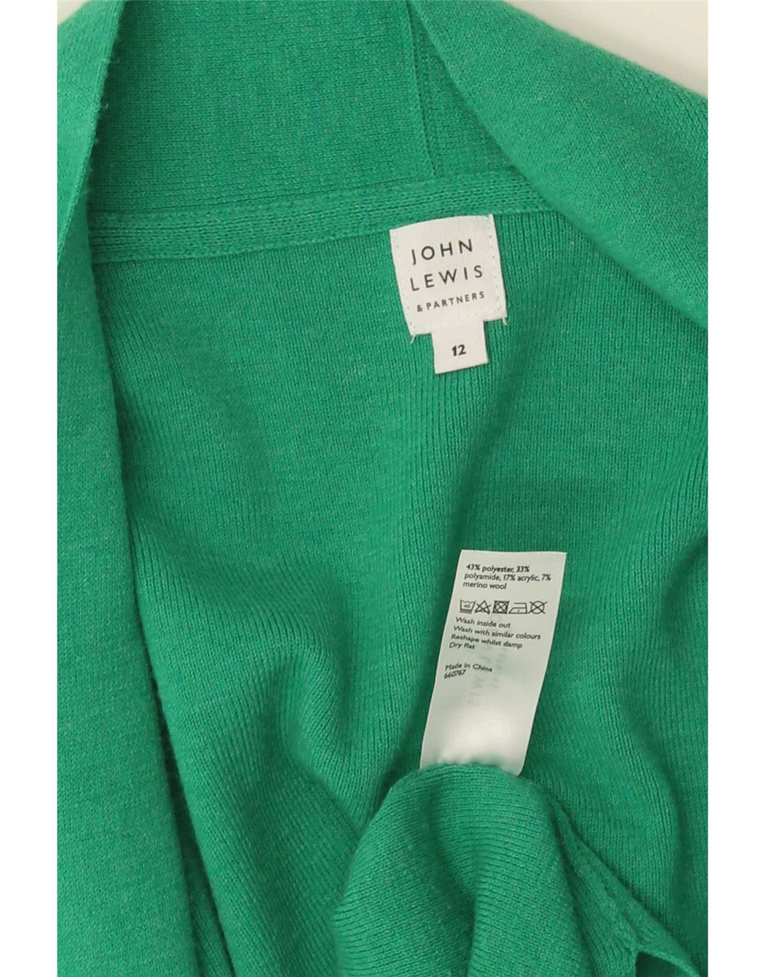Pulover cardigan deschis pentru femei John Lewis UK 12 verde mediu